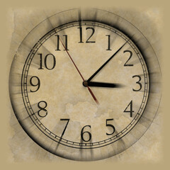 Clock face zoom blur abstract