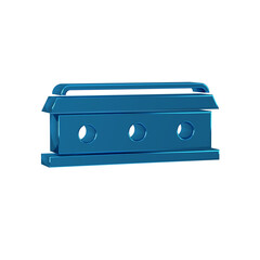 Blue Coffin with christian cross icon isolated on transparent background. Happy Halloween party.