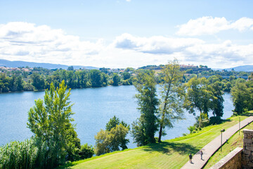 Landscape of river Minho at Tui in Galicia
