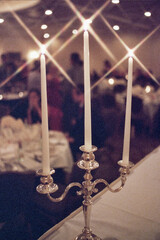 Candles at a beautiful wedding