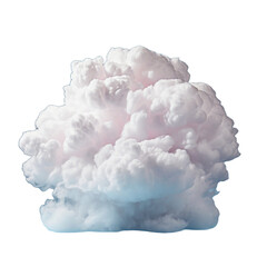 Realistic cartoon dense white clouds without background.