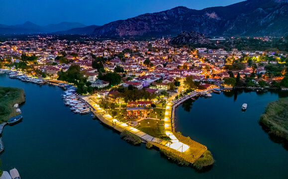 Aerial view of Dalyan in Mugla Province, Turkey