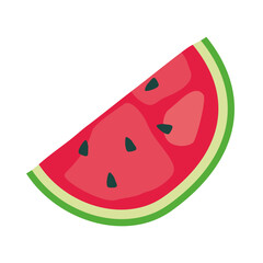 Slice of red watermelon. doodle watermelon with seeds