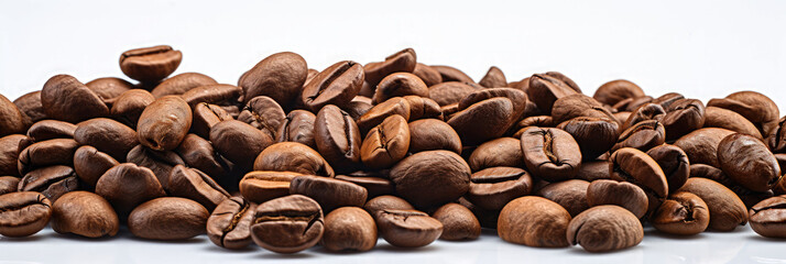 Coffee beans panoramic background. 