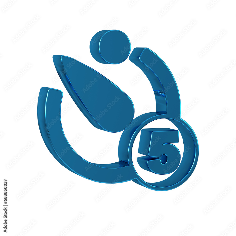 Poster blue camera timer icon isolated on transparent background. photo exposure. stopwatch timer 5 seconds