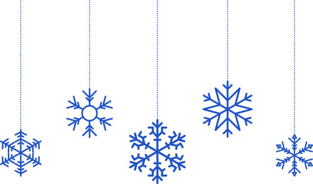 Snowflake christmas vector decoration and santa claus face icon, happy xmas christmas new year, decorative snowflakes hanging vector image