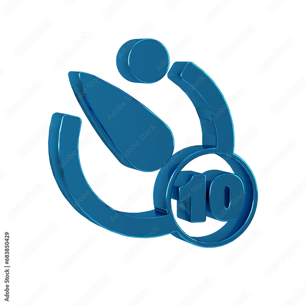 Poster blue camera timer icon isolated on transparent background. photo exposure. stopwatch timer 10 second