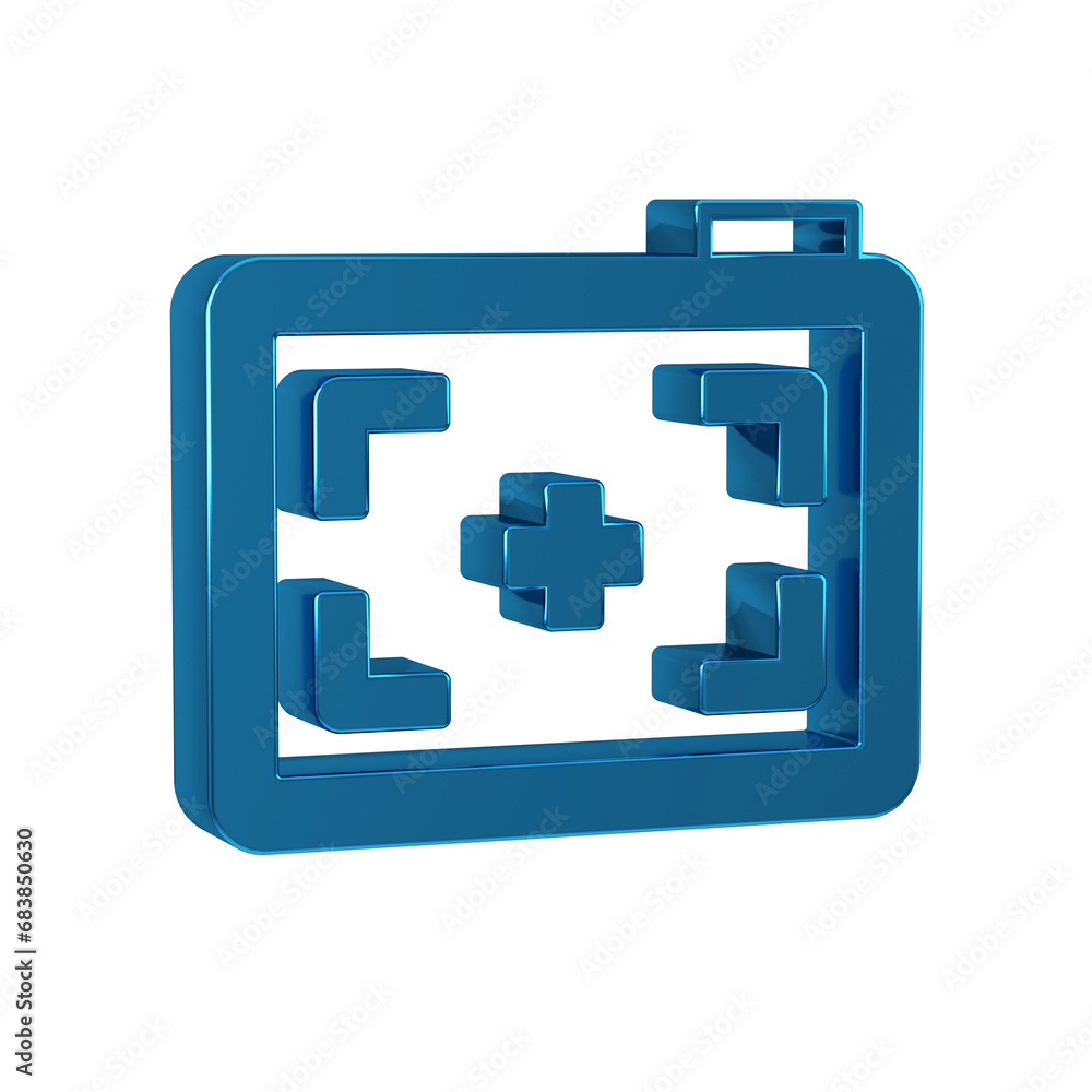 Wall mural blue photo camera icon isolated on transparent background. foto camera. digital photography.