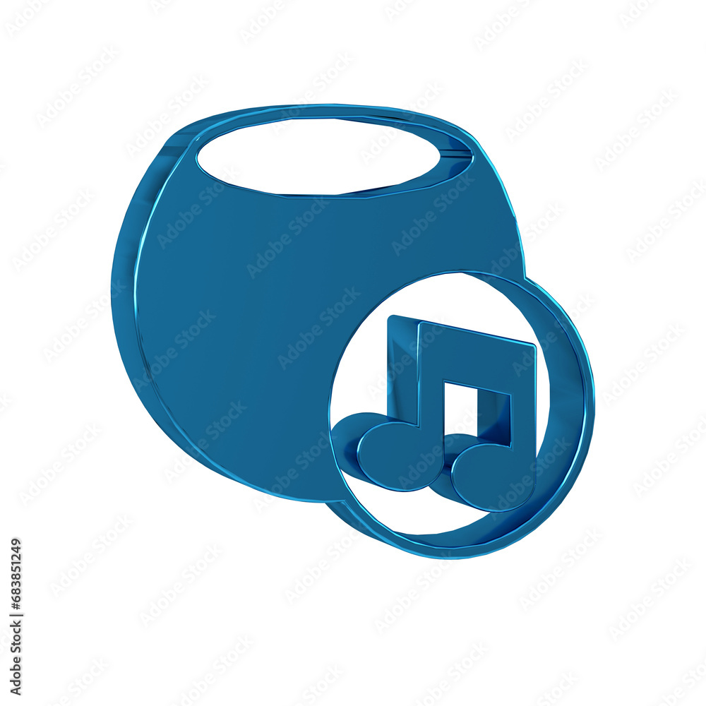 Poster blue voice assistant icon isolated on transparent background. voice control user interface smart spe