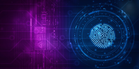 Fingerprint Scanning Technology Concept 2d Illustration
