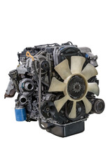 The diesel engine has been removed from the vehicle for repair. isolate. png
