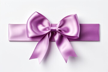 Bright light purple colored ribbon on white background. 