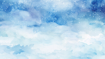 Blue Winter Watercolor: Abstract Art and Sky Pattern Design