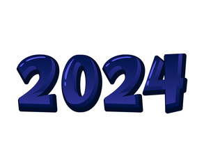 Happy New Year 2024 Abstract Blue Graphic Design Vector Logo Symbol Illustration