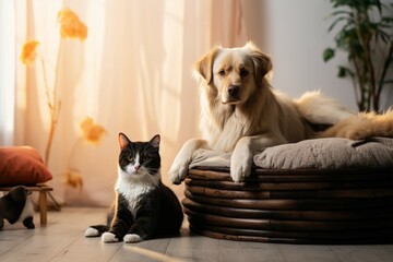 cat and dog together Animal friendship