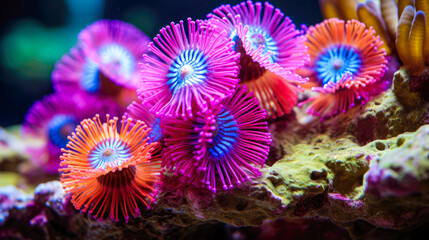 Fototapeta na wymiar Colorful tropical coral reef in the aquarium. Underwater world.
