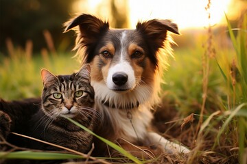 cat and dog together Animal friendship