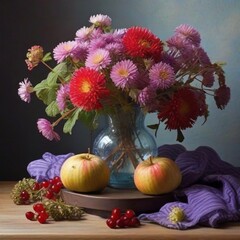 Obraz na płótnie Canvas still life with flowers