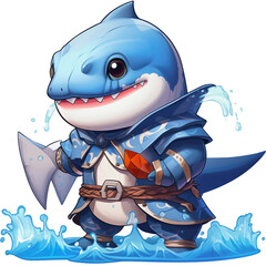 Cartoon character shark