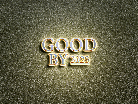 Good By 2023 Beautiful Text Illustration Design 