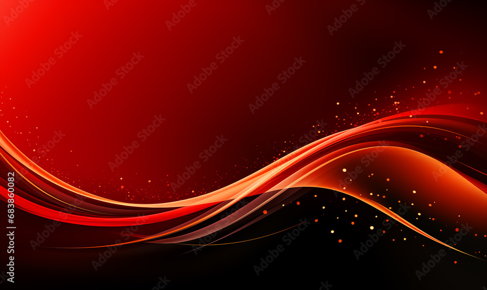 Aufkleber abstract red background with glowing lines and sparkles.