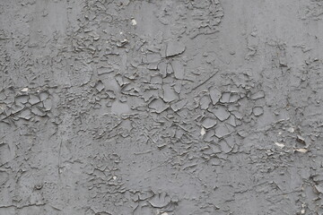 Old gates made of pieces of slate, painted grey The paint has weathered and is peeling off