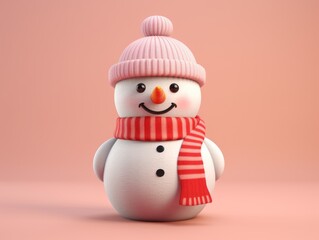 3D Magic: A Jovial Snowman in a Stylish Hat - Click to Reveal the Fun! Generative AI