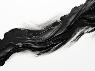 Monochrome Elegance: Captivating Black Brush Strokes on Pure White Canvas Generative AI