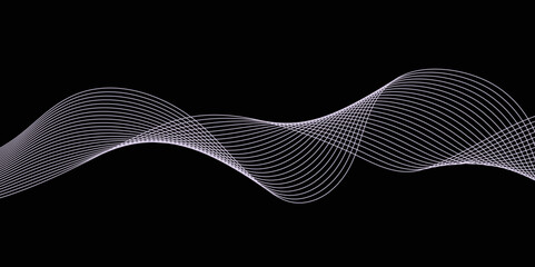 Abstract Black background with a glowing abstract waves. Abstract wave element for design. Digital frequency track equalizer, Futuristic background design. Long exposure, Light painting photography.