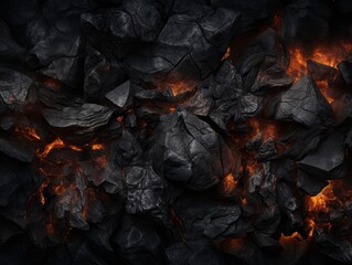 Fototapeta premium Unleashing the Mesmerizing Power of Black Coal & Fire - A Mystical Journey! Generative AI