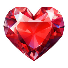 Naklejka na ściany i meble a beautiful red diamond heart, in the style of vivid energy