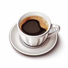 Exquisite Solitude: The Elegance of a Lone Coffee Cup on a Pristine White Backdrop Generative AI