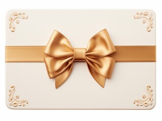 Indulge in Luxury: Unveil this Elegant Gold-Bowed Gift Card - Your Key to Premium Shopping! Generative AI
