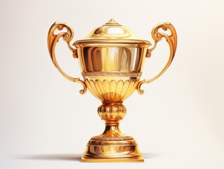 Fototapeta na wymiar Unveiling the Ultimate Prize: A Stunning Gold Trophy Cup Isolated on White Generative AI