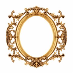 Exquisite Golden Frame: Enhance Your Home with this Elegant Oval Design Generative AI