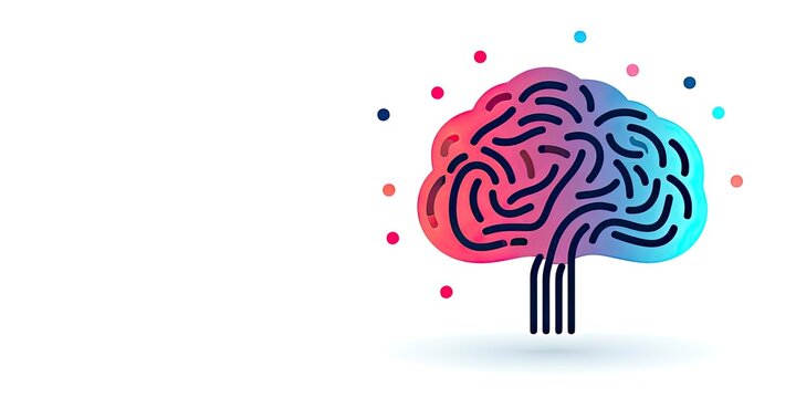 Brain Logo Banner: Minimalistic style for Intellectual Branding