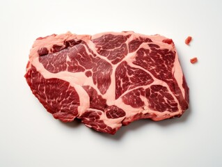 Masterpiece of Gourmet: Perfectly Cut Premium Meat on Pristine White Surface Generative AI