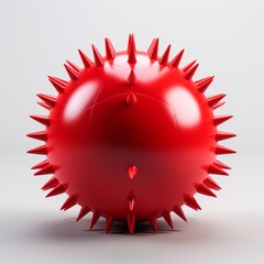 Discover Ultimate Relaxation: Unveil the Secret of Spiked Red Massage Ball Generative AI - obrazy, fototapety, plakaty