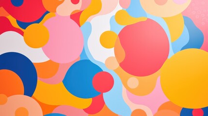 Obraz na płótnie Canvas Colorful graphic abstract pattern, smooth and organic flowing shapes, illustration in light orange and light crimson colors