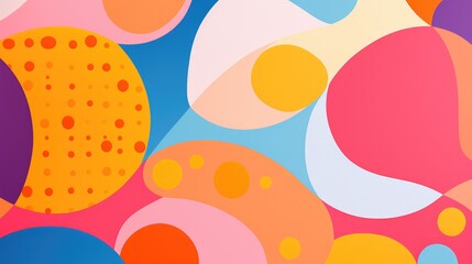 Colorful graphic abstract pattern, smooth and organic flowing shapes, illustration in light orange and light crimson colors