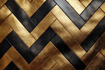 Abstract gold metallic, foil with geometry, lines material background, wallpaper texture. Great as banner, luxury product cover, happy new year postcard.