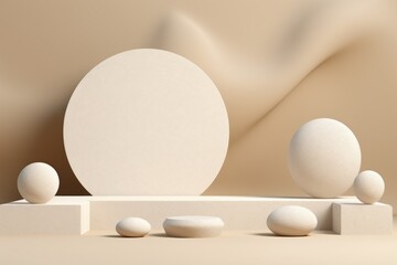 Mystical Allure: Intriguing Ensemble of White Rocks and Circles Generative AI