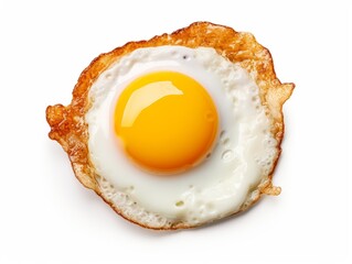 Stunning Shot of a Perfectly Fried Egg Isolated on White - Pure Simplicity! Generative AI