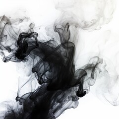 Mysterious Black Smoke Swirls: The Untold Beauty in Monochrome Photography Generative AI - obrazy, fototapety, plakaty