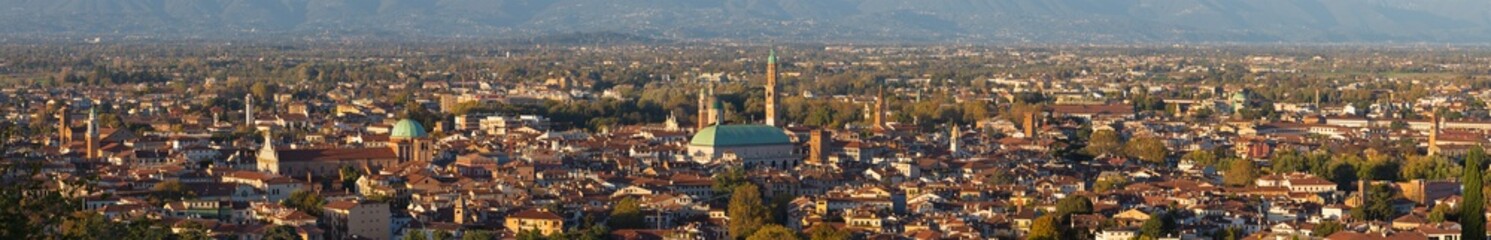 Panorama of Vicenza in evening light.