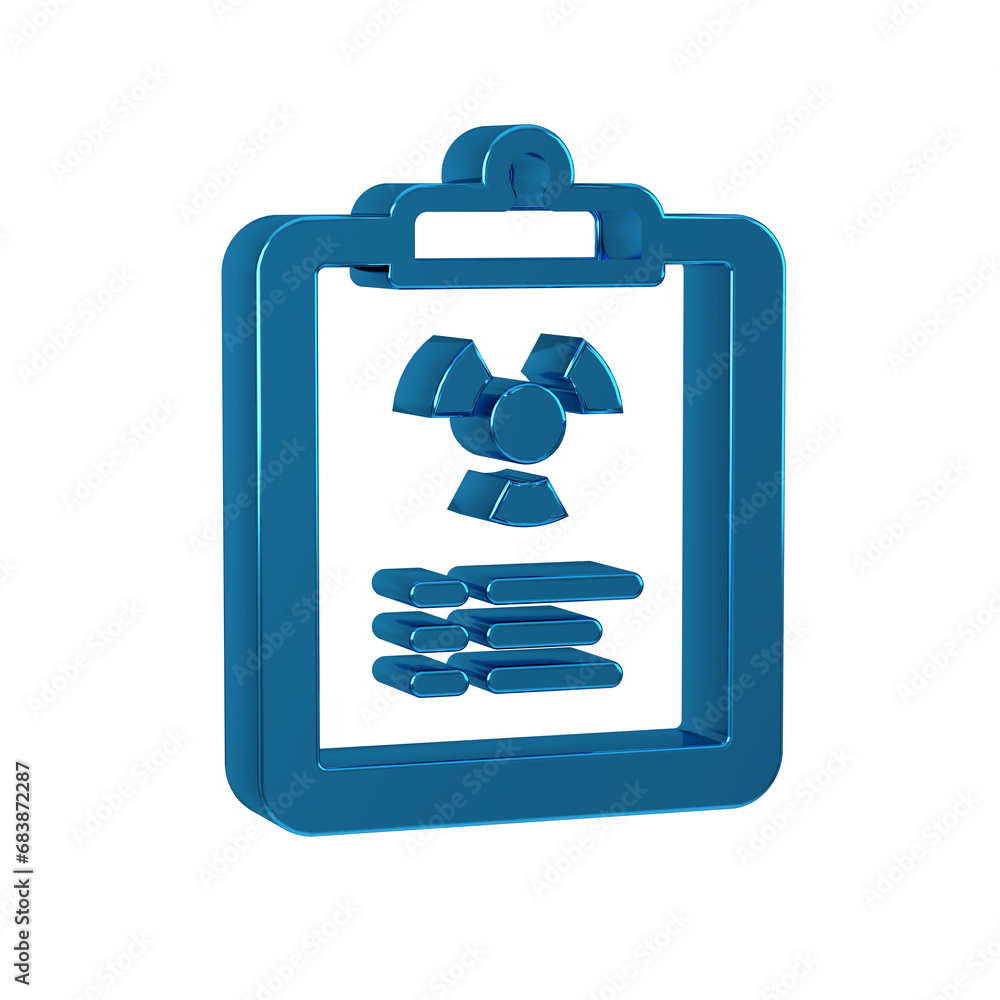 Poster blue radiation warning document icon isolated on transparent background. text file.