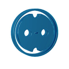Blue Electrical outlet icon isolated on transparent background. Power socket. Rosette symbol.