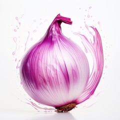 Unveiling the Aesthetic: Red Onion on a Pure White Canvas Generative AI