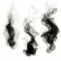 Triptych Mastery: Monochrome Smoke Art Trio Unveiled Generative AI