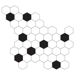 modern simple abstract seamlees black color hexagon honeycomb pattern art